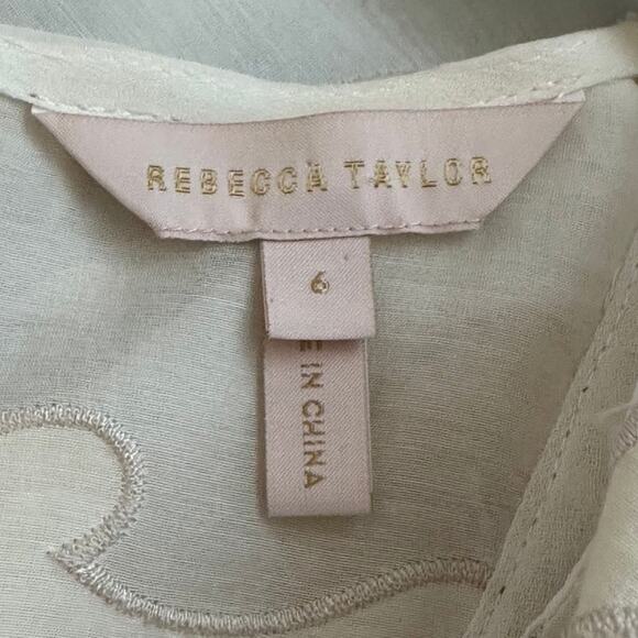 Rebecca Taylor Amea Applique Ruffle Top Snow Combo - Picture 9 of 10